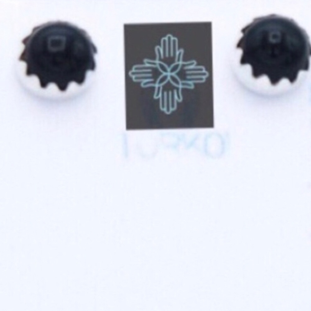 Smaller Navajos Onyx Sterling Earrings